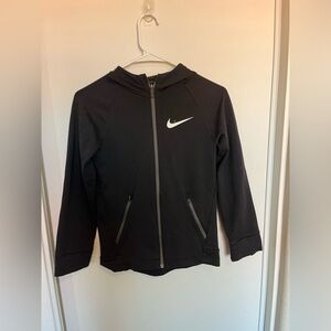 nike jacket womens M fullzip pockets preppy gym athletic Minimalist black‎
